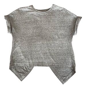 UpWest Grey Cross-Back Short Sleeve Crop Top